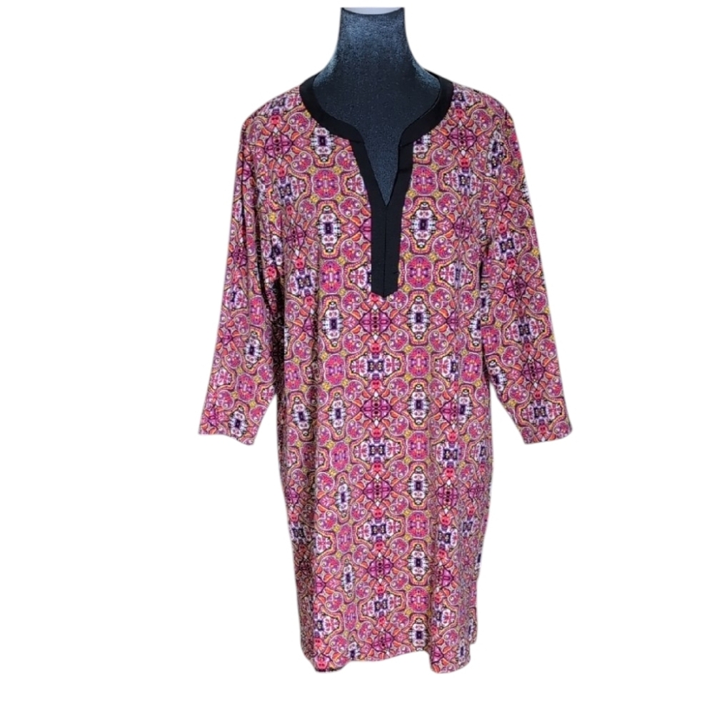 Lands' End Pink Medallion Print Swimsuit Cover-Up Dress Size LP Large Petite